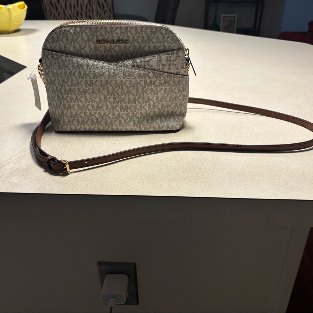Michael Kors Tan Crossbody Bag with Gold Chain